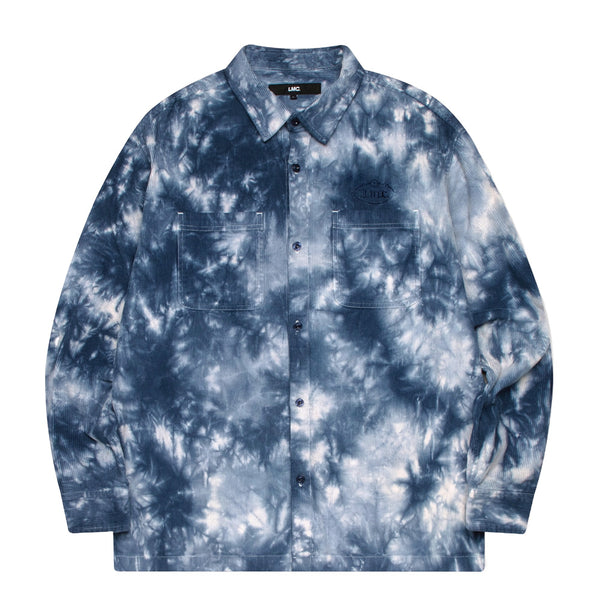 LOST MANAGEMENT CITIES TIE DYE GOTHIC OVAL CORDUROY SHIRT