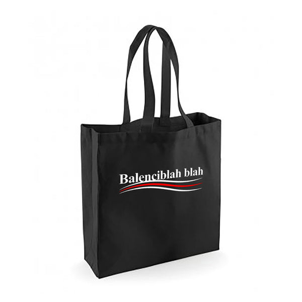 BLACK SCORE BALENCIBLAH CAMPAIGN LOGO CANVAS TOTE BAG