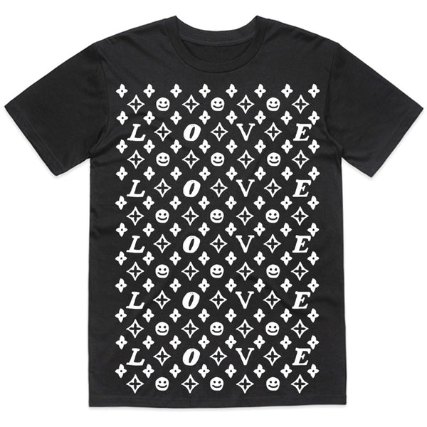 BLACK SCORE LOVE PATTERN T-SHIRT