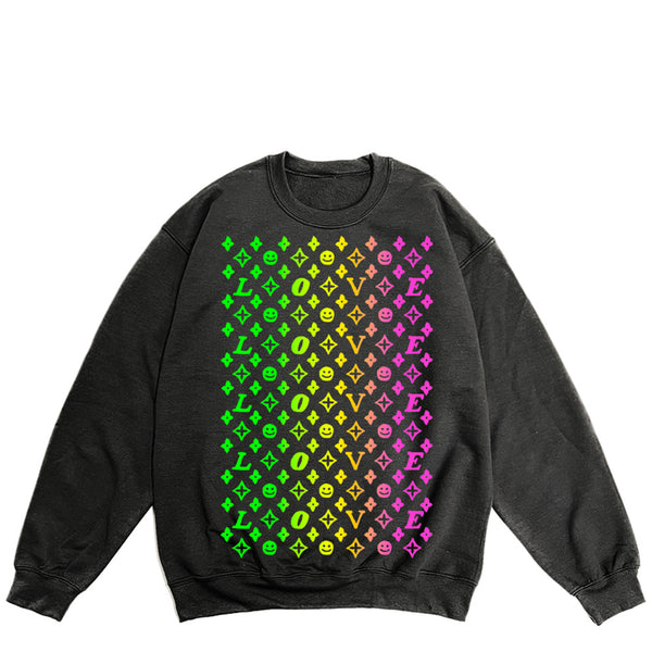 BLACK SCORE LOVE PATTERN MULTI SWEATSHIRT