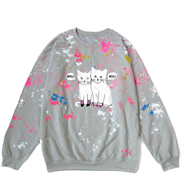 BLACK SCORE MIU MIU CATS SWEATSHIRT