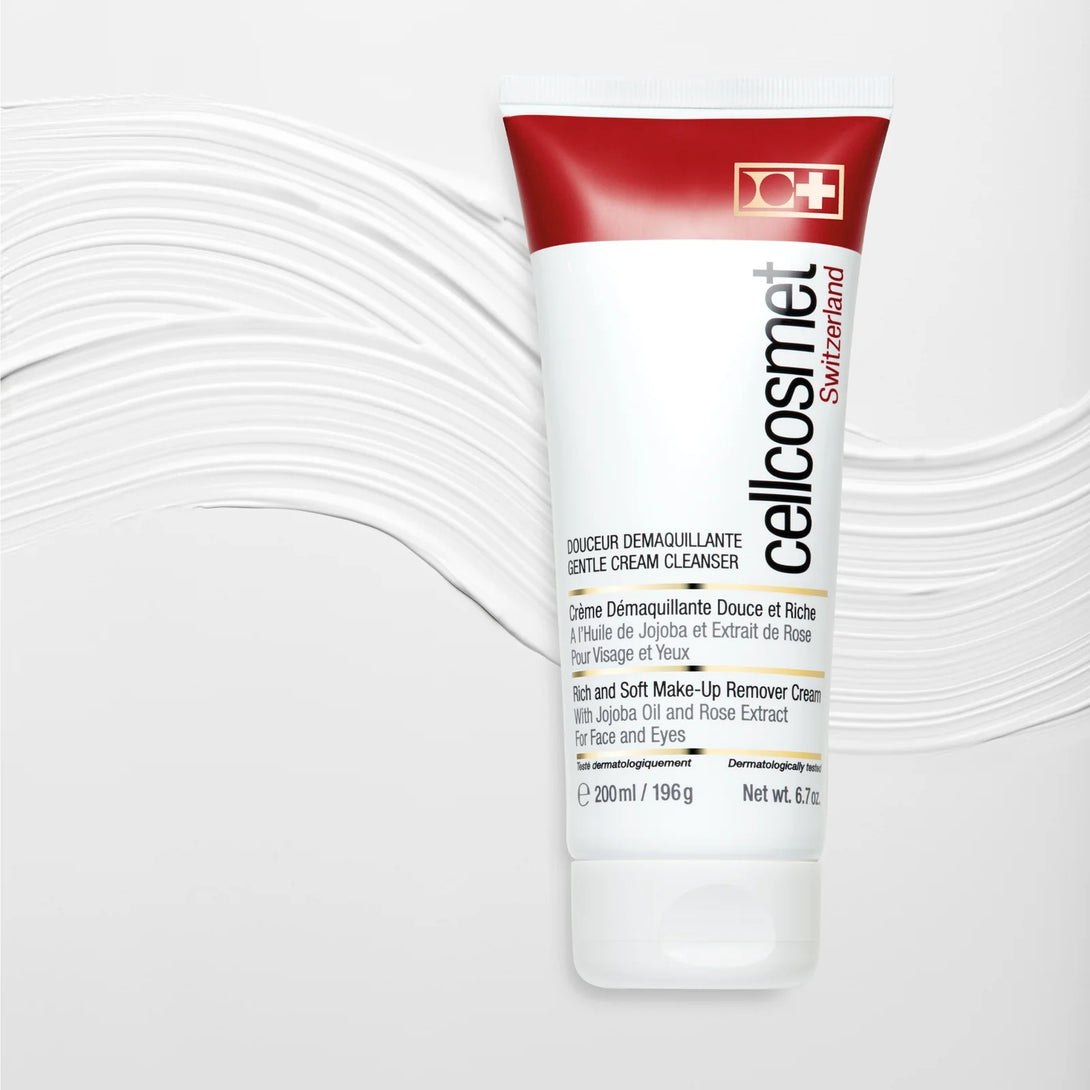 Tube of cellcosmet skincare product on a white background