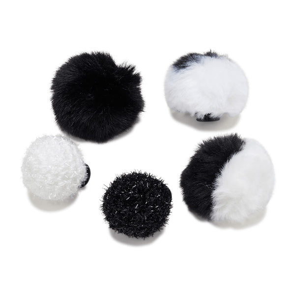 CROCS BLACK AND WHITE PUFF 5 PACK