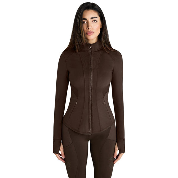 AZTEC DIAMOND MOCHA CORE FITTED JACKET