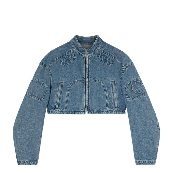 AMBUSH DENIM CROPPED BIKER JACKET