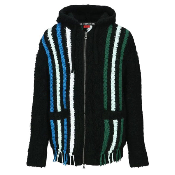 ANDERSSON BELL UNISEX REVERSE STRIPE KNIT HOODIE