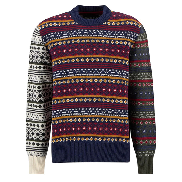 BARBOUR PATCHWORK FAIR ISLE CREW NECK JUMPER