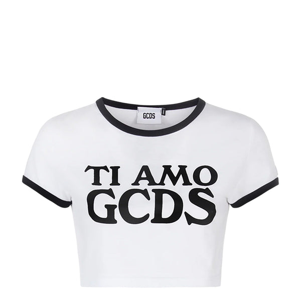 GCDS TI AMO GCDS CROPPED T-SHIRT