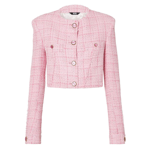 GCDS TWEED CROPPED JACKET