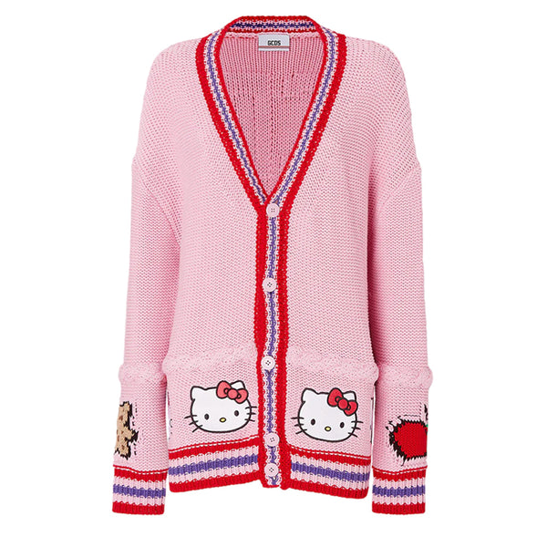 GCDS HELLO KITTY EMBROIDERED KNIT JACKET