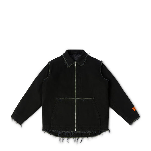HERON PRESTON REBUILT DENIM JACKET BLACK