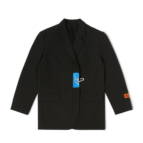 HERON PRESTON CARABINER GABARDINE BLAZER BLACK