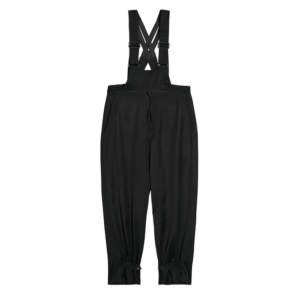 Y-3 RAYON TWILL SUSPENDER PANTS