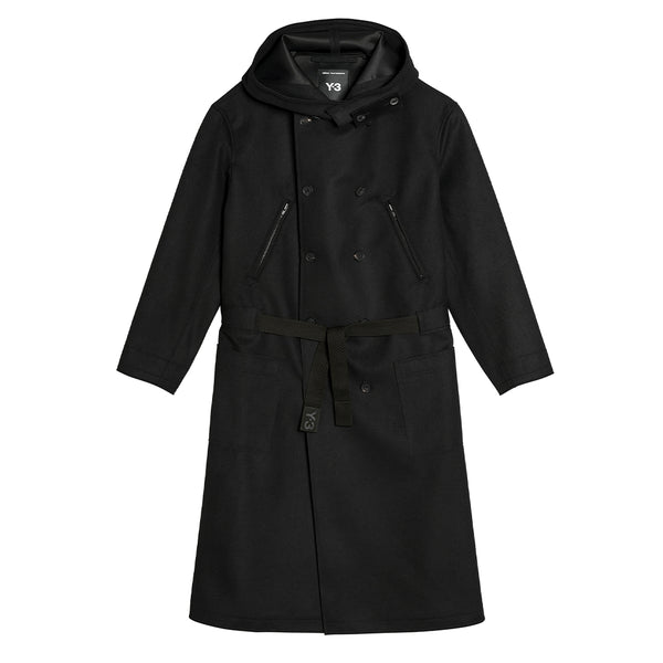 Y-3 BONDED MELTON COAT