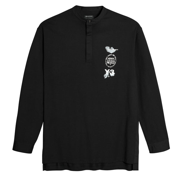 Y-3 LONG SLEEVE POLO TEE