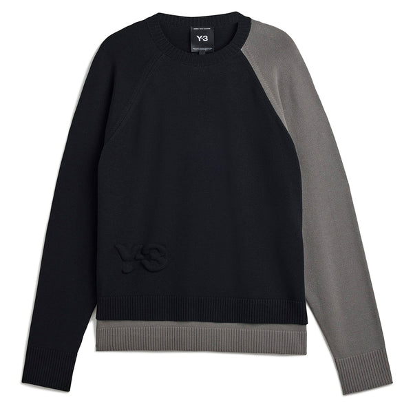 Y-3 LOGO KNIT CREW SWEATER