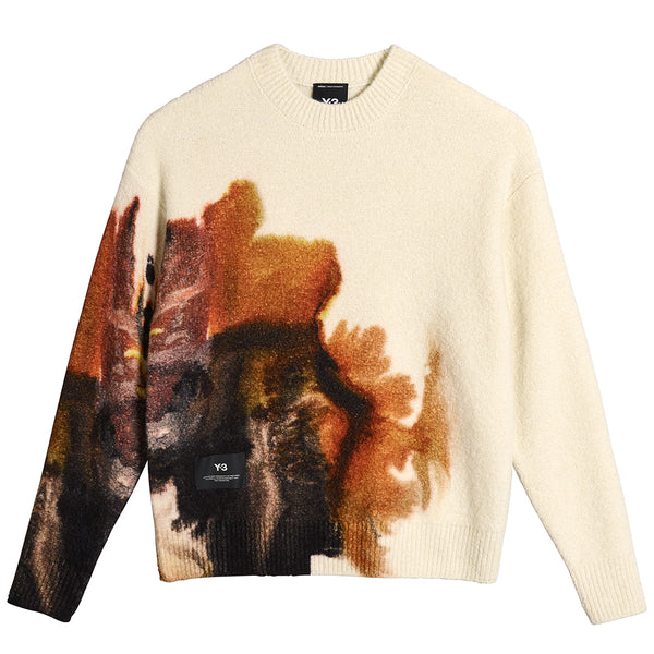 Y-3 AOP KNIT CREW SWEATER