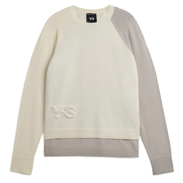 Y-3 LOGO KNIT CREW SWEATER