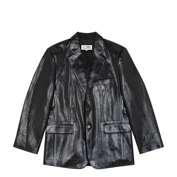 MM6 WOMEN'S COATED SUIT JACKET