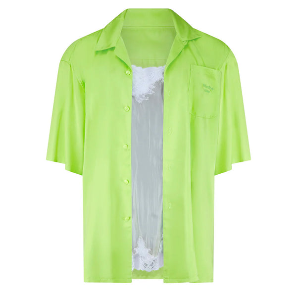 MARTINE ROSE CAMISOLE SHIRT IN LIME MULTI