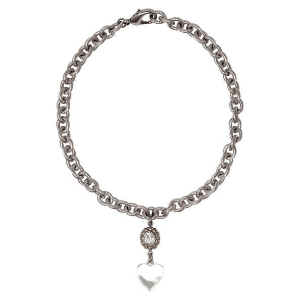 OHT TRANSPARENT HEART CHARM NECKLACE
