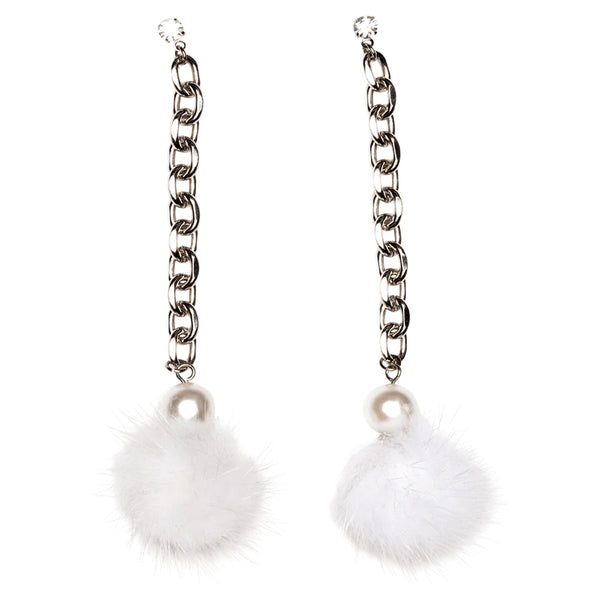 OHT PEARL POM EARRINGS