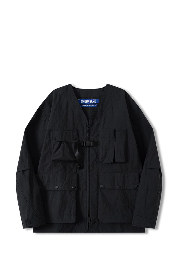 UNISEX V-NECK 3D POCKETS JACKET