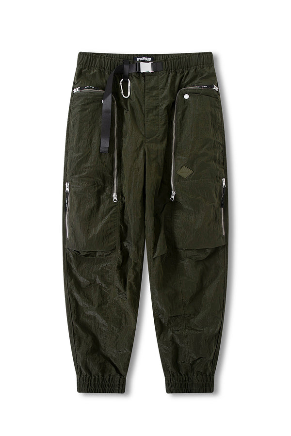UNISEX ZIP POCKETS BELTED JOGGERS