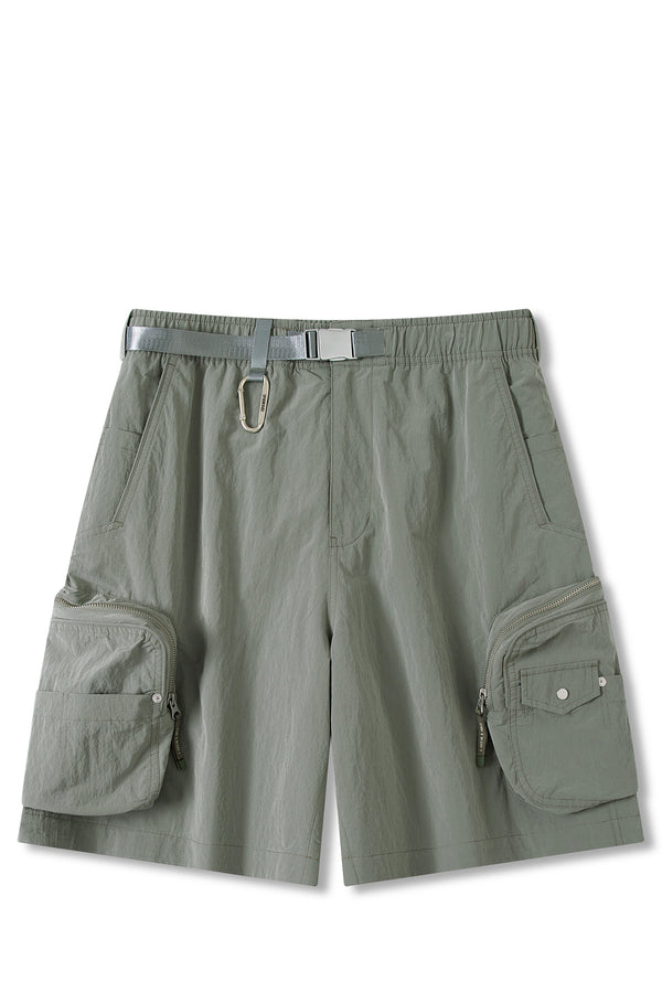 UNISEX ZIPPER POCKETS CARGO SHORTS