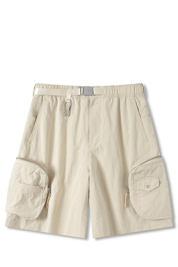UNISEX ZIPPER POCKETS CARGO SHORTS
