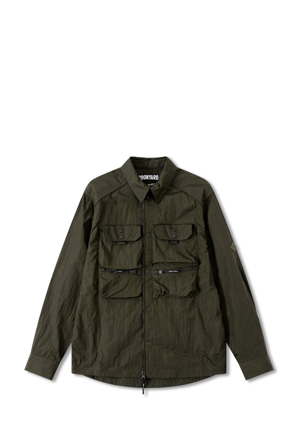 MEN'S PATCH POCKETS ZIP SHIRT JACKET