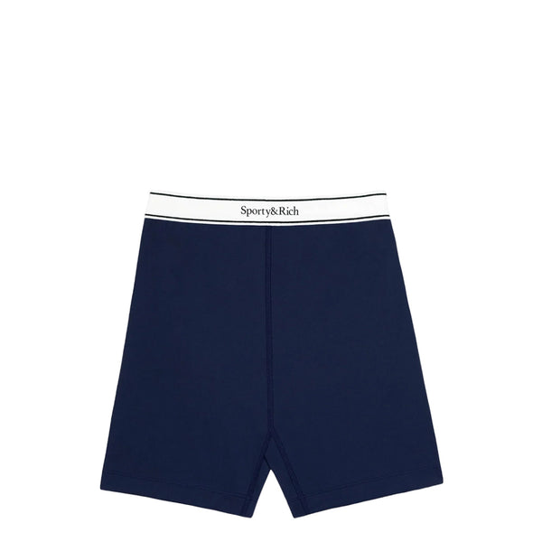 SPORTY & RICH WOMEN'S SERIF LOGO BIKER SHORTS
