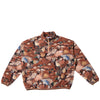 XOXOGOODBOY LEAVES PATTERNED FLEECE HALF-ZIP UP