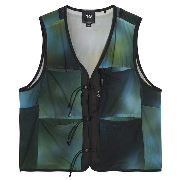 Y-3 ALLOVER PRINT MESH VEST