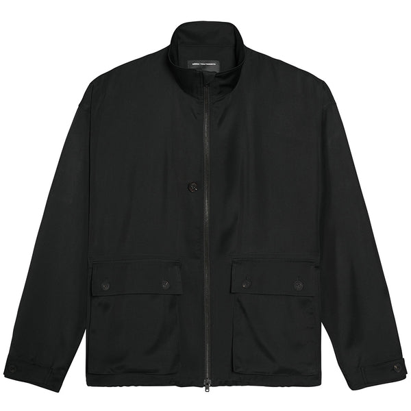 Y-3 RAYON TWILL ZIP TOP