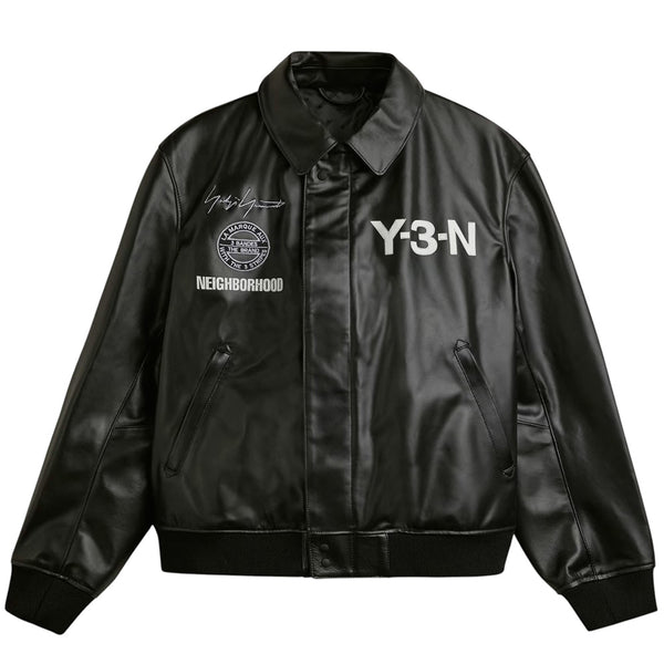 Y-3 NBHD LEATHER BOMBER JACKET