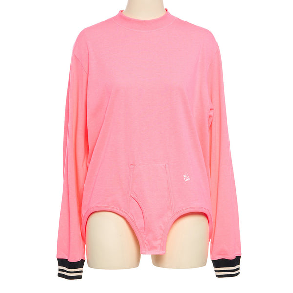 pushBUTTON PINK BRIEF MOTIF LONGSLEEVE T-SHIRT