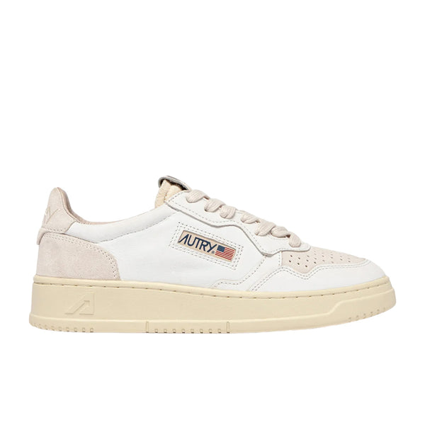 AUTRY UNISEX MEDALIST LOW SNEAKERS IN SUEDE AND LEATHER COLOR WHITE