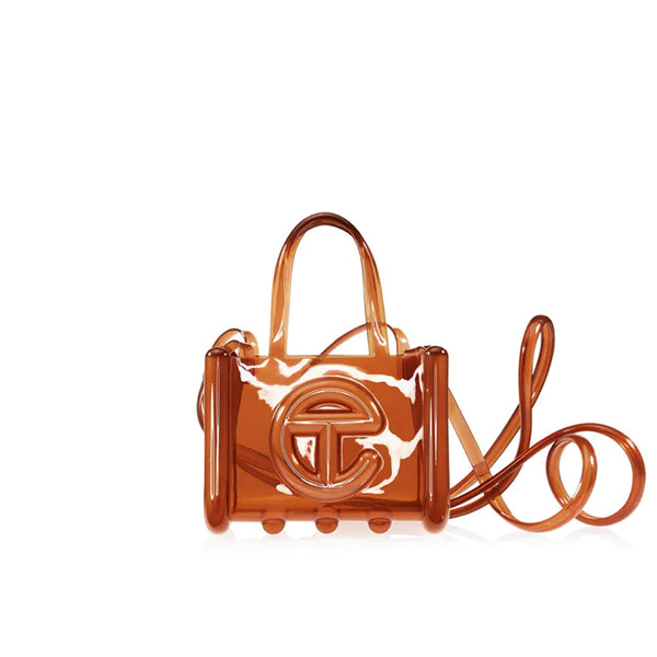 MELISSA X TELFAR SMALL JELLY SHOPPER CLEAR BROWN