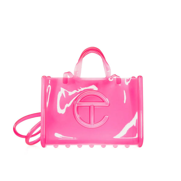 MELISSA X TELFAR LARGE JELLY SHOPPER CLEAR PINK