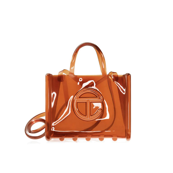 MELISSA X TELFAR MEDIUM JELLY SHOPPER CLEAR BROWN