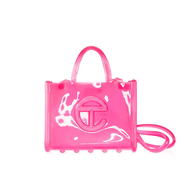 MELISSA X TELFAR MEDIUM JELLY SHOPPER CLEAR PINK