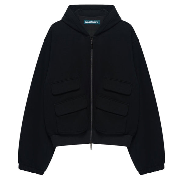 NAMESAKE HUGO GLOBE ZIP HOODIE EUPHORIC BLACK