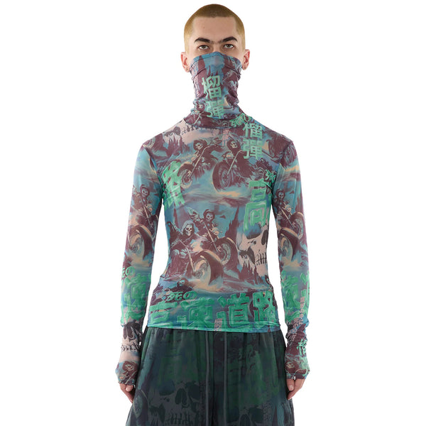 LU'U DAN MASKED MESH TOP