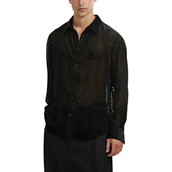 LOUIS GABRIEL NOUCHI STRIPED DEVOURED SHIRT