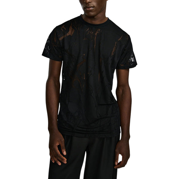 LOUIS GABRIEL NOUCHI T-SHIRT IN MARBLING DEVORE JERSEY