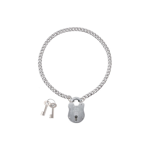 UNDERGROUND LIVE FAST AND DIE PADLOCK NECKLACE
