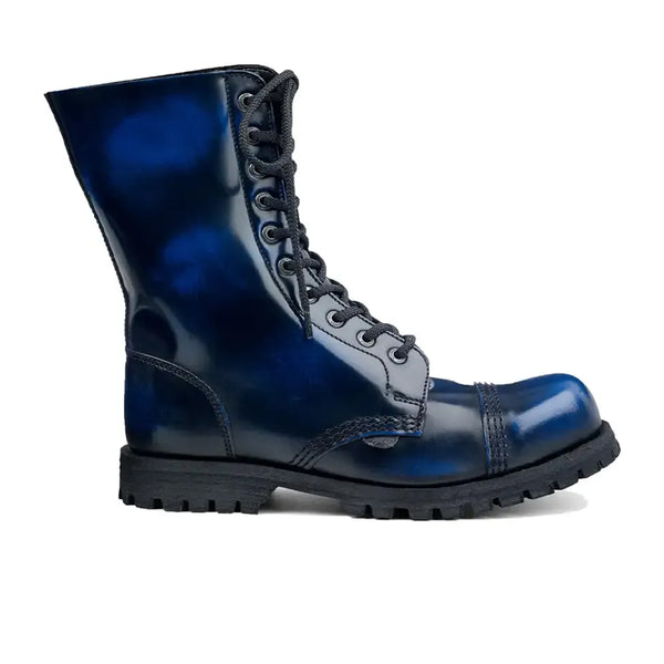 UNDERGROUND NAVY LEATHER COMMANDO BOOT - ORIGINAL STEEL CAP - RUB-OFF LEATHER
