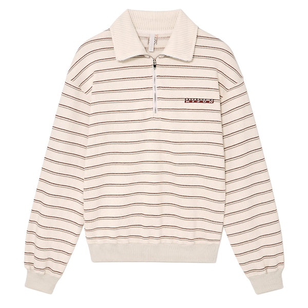 KIJUN UNISEX LOGO HALF ZIP-UP PULLOVER