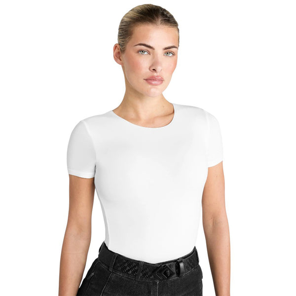 AZTEC DIAMOND PREMIUM WHITE SHORT SLEEVE SCULPT TOP